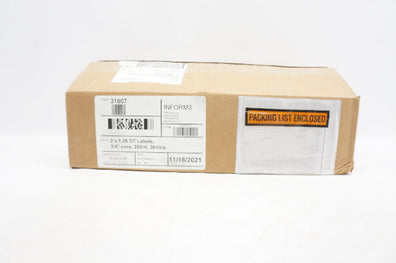 Informs 31607 2 x 1.25 DT Labels, 3/4inch Core - case of 36 rolls of 280